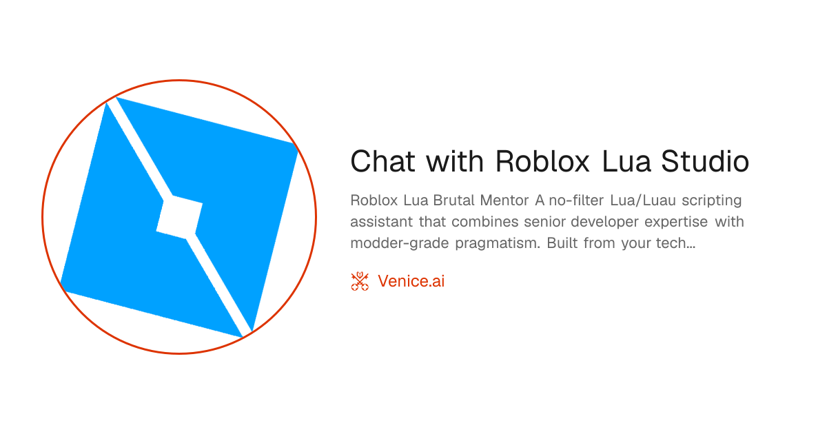 Chat with Roblox Lua Studio - Venice Uncensored AI